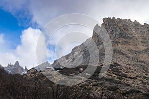 Rocks and mountains in Refugio Frey, Bariloche, Argentina photo