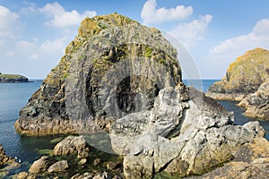 Rocks at Mullion Cove Cornwall UK the Lizard peninsula Mounts Bay near Helston