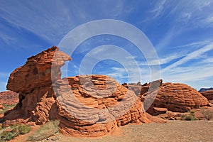 Rocks named Seven Sisters, Valley of Fire State Park, USA