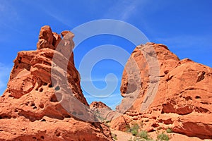 Rocks named Seven Sisters, Valley of Fire State Park, USA