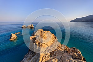 Rocks near Agios Nikitas. Lefkada, Greece