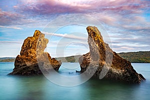 Rocks near Cayo Levantado island, photo