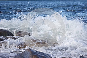 Rocks near the Portugese sea, water rising