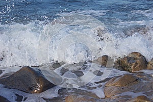 Rocks near the Portugese sea, water rising