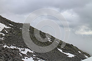 Rocks and Neue Prager HÃ¼tte hut, Grossvenediger