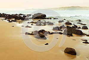 Rocks in an ocean bay