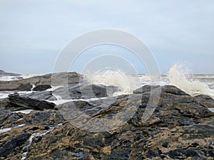 Rocks ocean suncoast Wave Beach Brazil ItanhaÃÂ©m waves ocean rock Stone photo