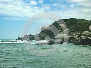Rocks and Ocean at Tayrona Nature Park in Colombia