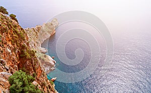 Rocks off the coast of Alanya. View from above.