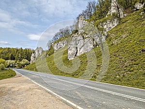 Rocks in Ojców National Park, Poland.