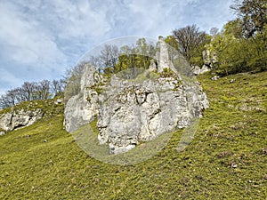 Rocks in Ojców National Park, Poland.