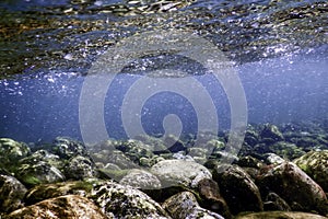 Rocks and Pebbles, pebbles below water