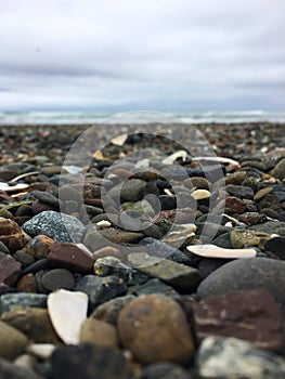 Rocks, pebbles, and stones on beach