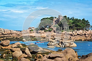 Rocks of Ploumanach in Perros-Guirec, CÃ´tes d`Armor, Brittany France