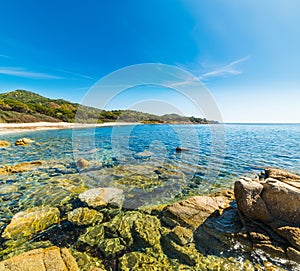 Rocks in Porto Pirastu shore photo