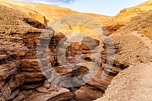 Rocks of Red canyon in desert near Eilat city, Israel