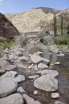 Rocks in a river near Potrerillos.