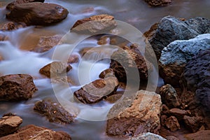 Rocks and river shot using slow shutter