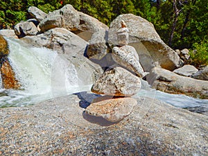 Rocks and a River with Waterfall