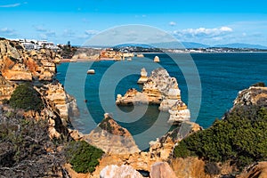 Rocks and rocky beach in Portugal, Lagos