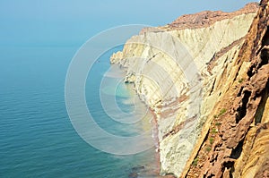 Rocks on rocky coastline of Hormuz Island , Persian Gulf