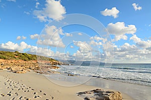 Rocks and sand in Le Bombarde