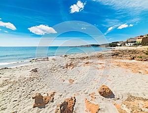 Rocks and sand in Le Bombarde beach