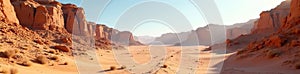 Rocks and sand mingle in the desert landscape, Rocky Terrain, Rock Formations, Geologic Features photo