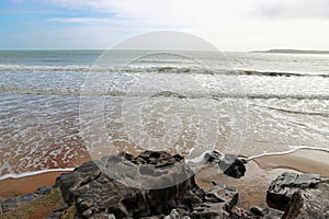 Rocks, Sand And Waves On the south coast of Wales