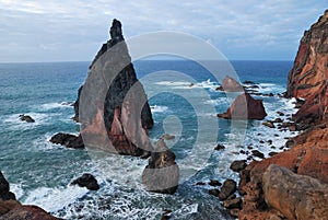 Rocks on sao lourenco, maderia, portugal