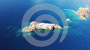 Rocks in the sea in the Calanques de Piana