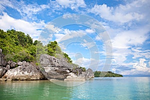 Rocks by the sea on Caramoan Island, Philippines, Asia. Beautiful seascape.