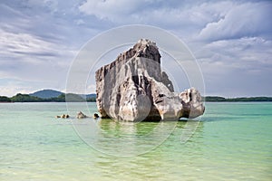 Rocks by the sea on Caramoan Island, Philippines, Asia. Beautiful seascape