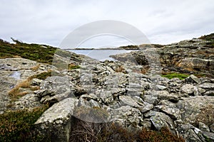 Rocks by the sea in Flekkeroya, Kristiansand in Norway