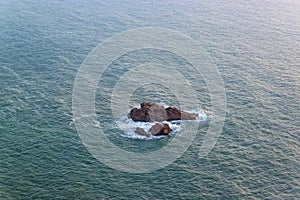 Rocks in the sea. The greatness of the Atlantic ocean. The most western point of Europe. Cabo da Roca, Portugal