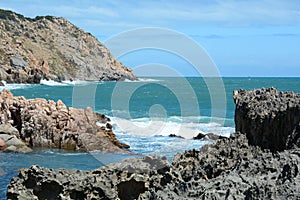 Rocks with the sea at Hon Mun island in Khanh Hoa province, Vietnam