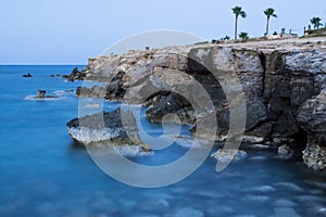 Rocks at the sea, long exposure