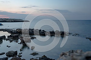 Rocks at the sea, long exposure