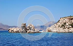 Rocks in the sea off the coast of Plati