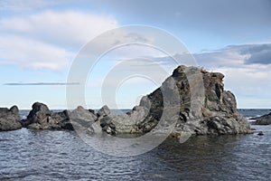 The rocks in the sea. Sakhalin