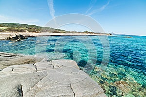 Rocks by the sea in Sant Elmo beach in Castiadas photo