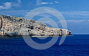 Rocks sea sky mountains, Balos, Gramvousa, Crete Greece
