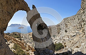 Rocks and sea view, Kalymnos Island, Greece