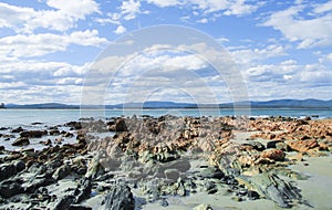 The rocks at the seaside Blue skies