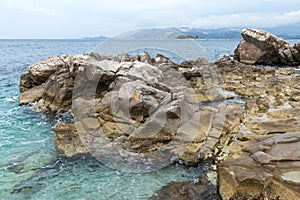 Rocks on the shore in Cavtat, Dubrovnik