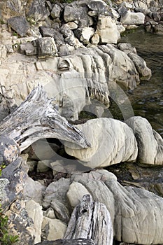 Rocks on shoreline