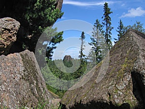 Rocks in the Siberian taiga. The nature reserve Stolby. 4