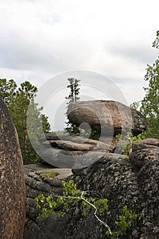 Rocks in the Siberian taiga. The nature reserve Stolby. 6