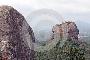 Rocks and Sigiriya - The Lion Rock-, as seen from Pidurangala Rock.