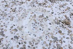 Rocks in snow winter